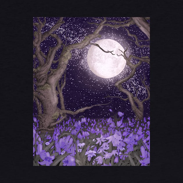 Moonlight and Purple Forest Gardens by ECMazur
